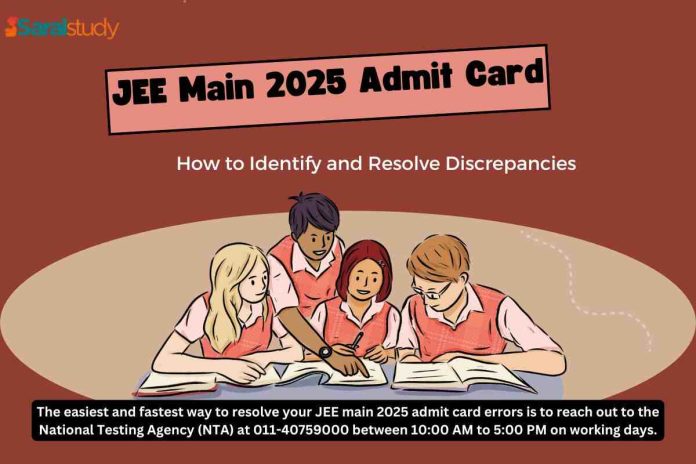 JEE main admit card 2025 errors